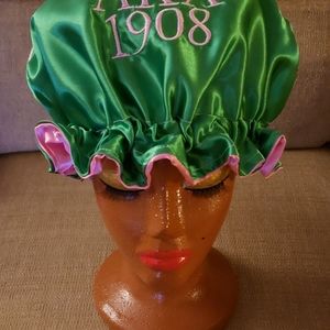 AKA inspired Handmade satin hair bonnets